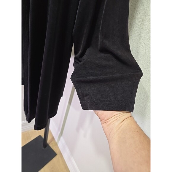 Vtg Black Embroidered 1 Piece Set 90s Womens 3X Plus Floral Jersey Office Career - Picture 3 of 7